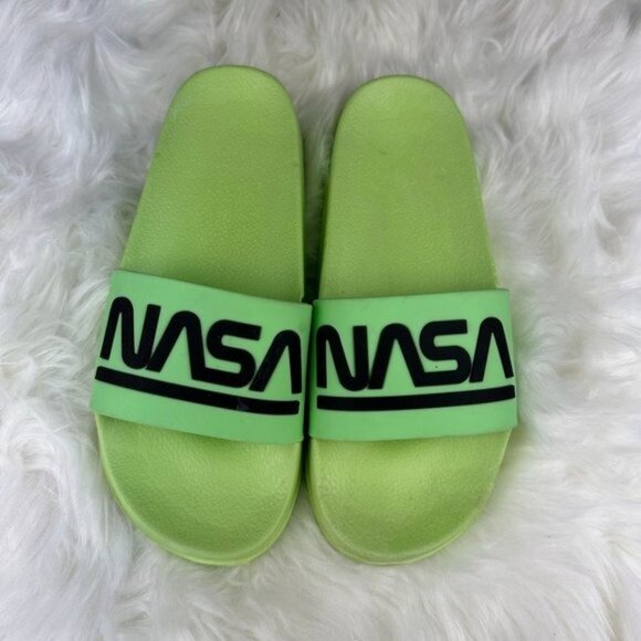 NASA Cosmo Slide Sandals in Green Black - Picture 1 of 3